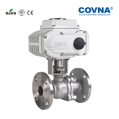 COVNA HK60-Q-F 3PS Electric 2 Way Flange Ball Valve With Actuator2